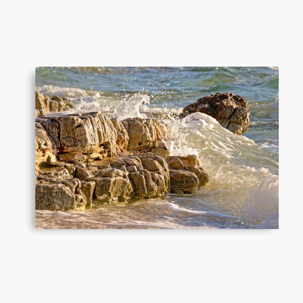 Rocks in the sea on the beach of Mali Lošinj, Croatia Canvas Print