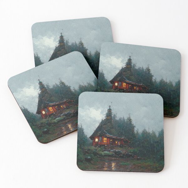 Item preview, Rainy Forest Cabin designed and sold by aiartbysig.