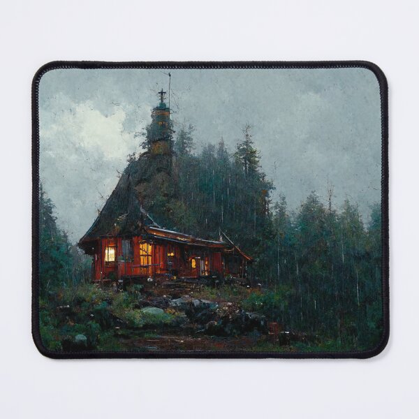 Item preview, Rainy Forest Cabin designed and sold by aiartbysig.