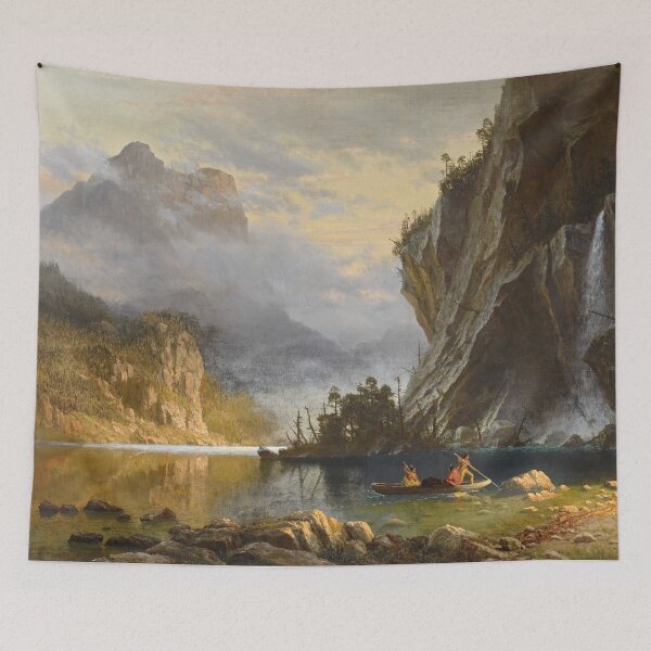 Item preview, Albert Bierstadt  Indians Spear Fishing designed and sold by OldTimeArt.