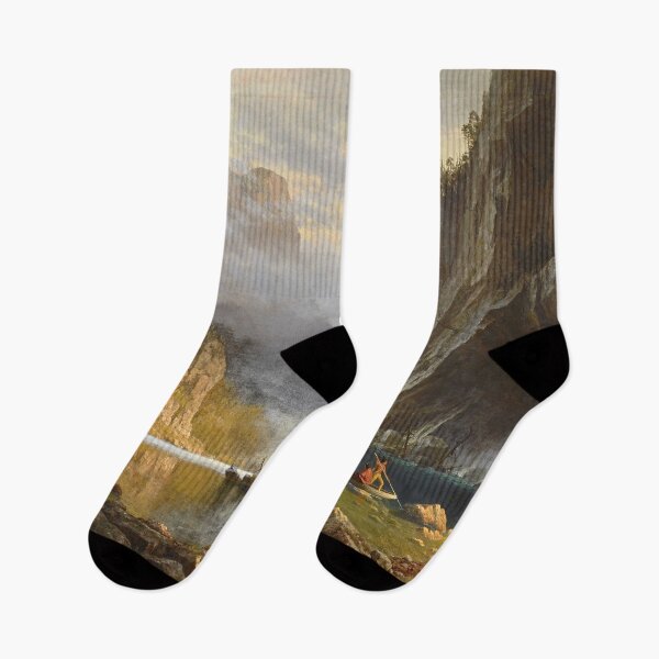 Item preview, Albert Bierstadt  Indians Spear Fishing designed and sold by OldTimeArt.