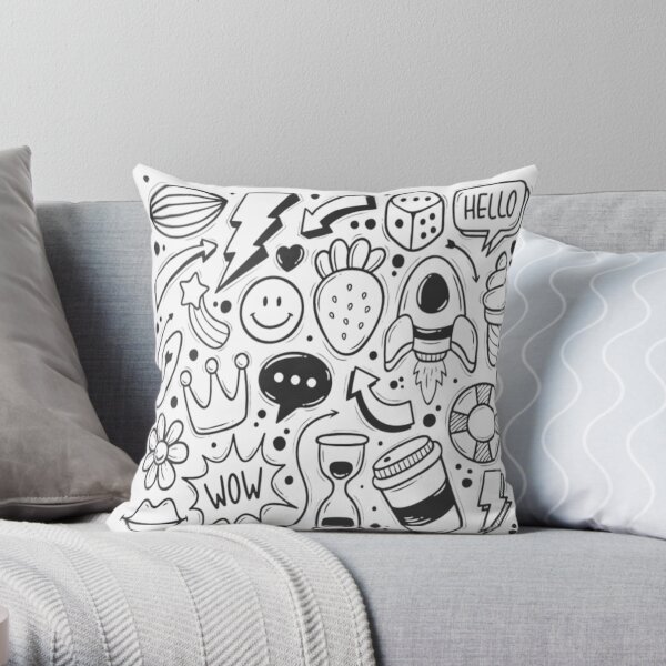 Doodles Throw Pillow
