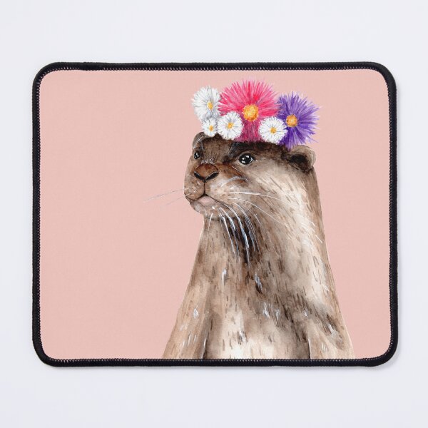 Item preview, Otter with Flowercrown - Watercolour Painting designed and sold by Pattokarts.