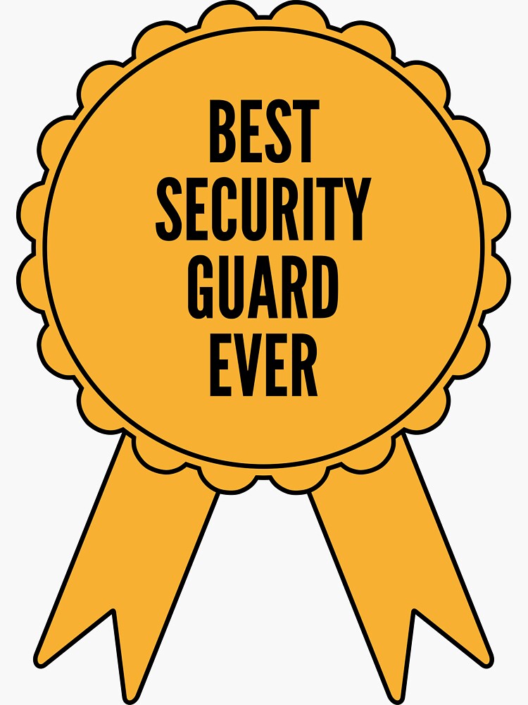 Best Security Guard Ever Gold Medal Achievement Sticker For Sale By best-security-guard-ever-gold-medal-achievement-sticker-for-sale-by
