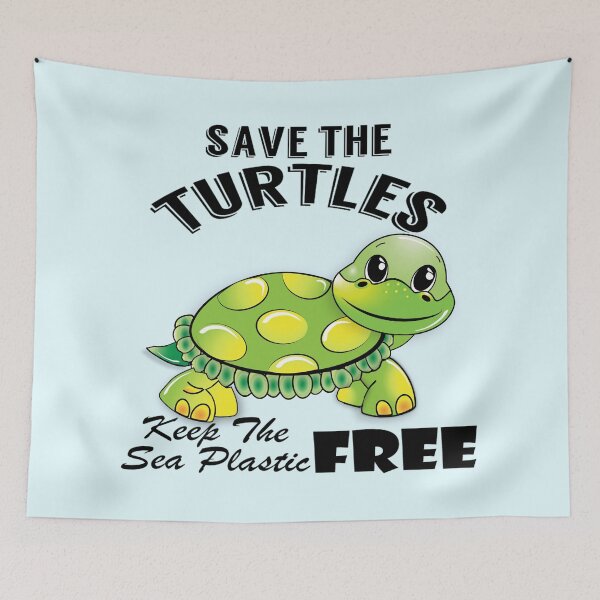 Item preview,  Save the turtles keep the sea plastic free shirts, Save the turtles keep the sea plastic free masks, Save the turtles keep the sea plastic free stickers  designed and sold by Poussyarts.