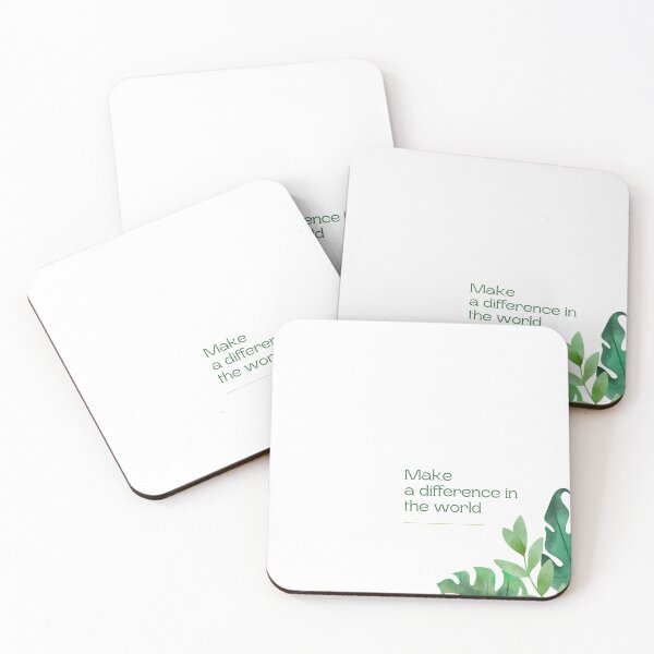 Item preview, Green plant with Make a difference in the world quote designed and sold by DeevaValli.