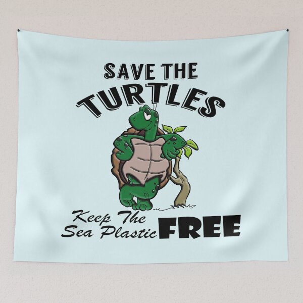 Item preview,  Save the turtles keep the sea plastic free shirts, Save the turtles keep the sea plastic free masks, Save the turtles keep the sea plastic free stickers  designed and sold by Poussyarts.