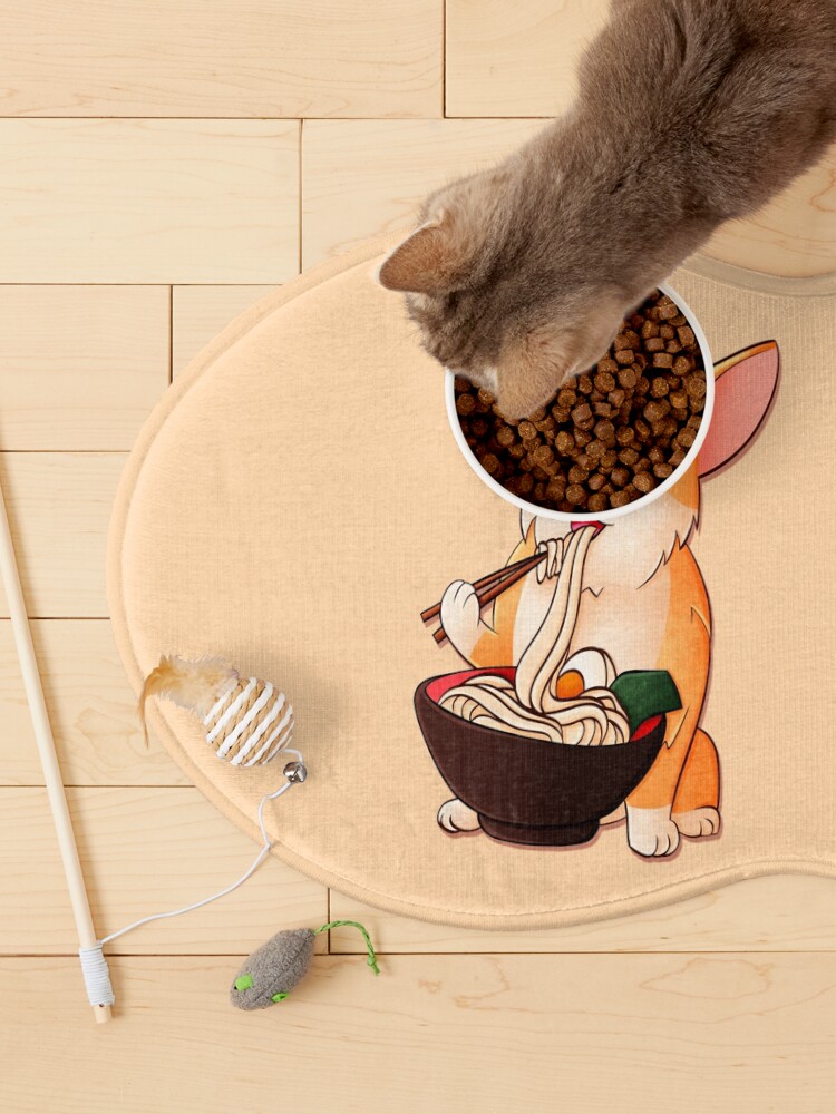 Alternate view of Corgi eats ramen Pet Mat
