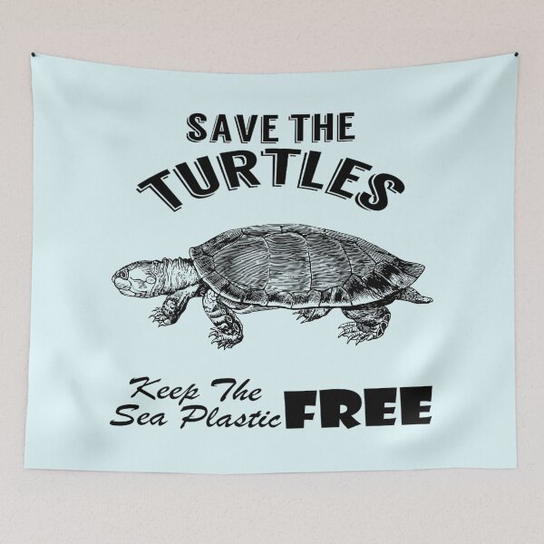 Item preview, Save the turtles keep the sea plastic free shirts, Save the turtles keep the sea plastic free masks, Save the turtles keep the sea plastic free stickers  designed and sold by Poussyarts.