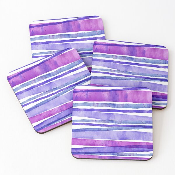 Item preview, Watercolor Purple Striped Pattern designed and sold by Uday24.