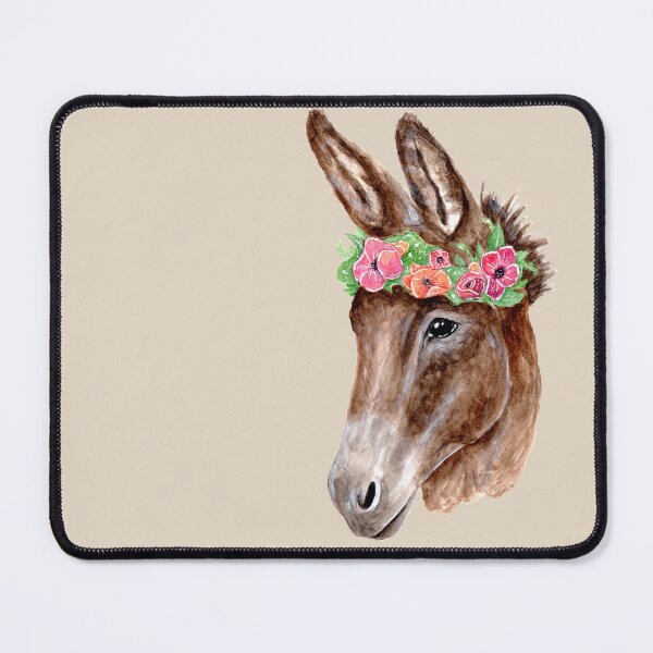 Item preview, Donkey with Flowercrown - Watercolour Painting designed and sold by Pattokarts.