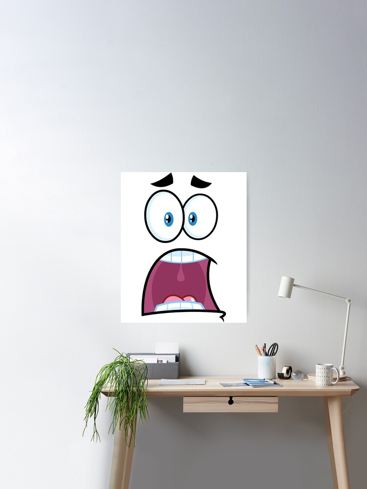 scared face Poster for Sale by Michał Bąk