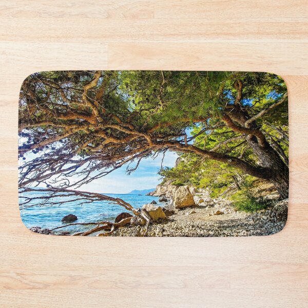 Item preview, Beautiful Wild Beach with Rocks and Trees designed and sold by oneperception.