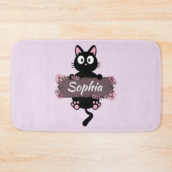 Item preview, Sophia Floral Cat Name Plate designed and sold by Coffee Lifestyle.
