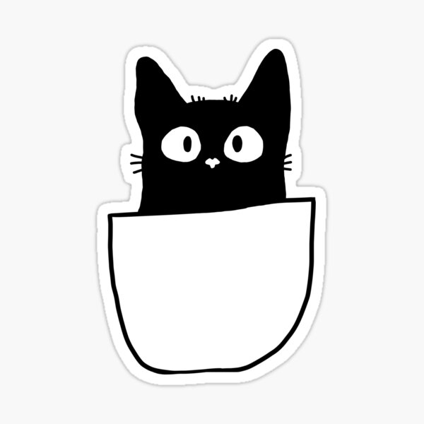 Black Meow Cat Sticker For Sale By Balsama Redbubble