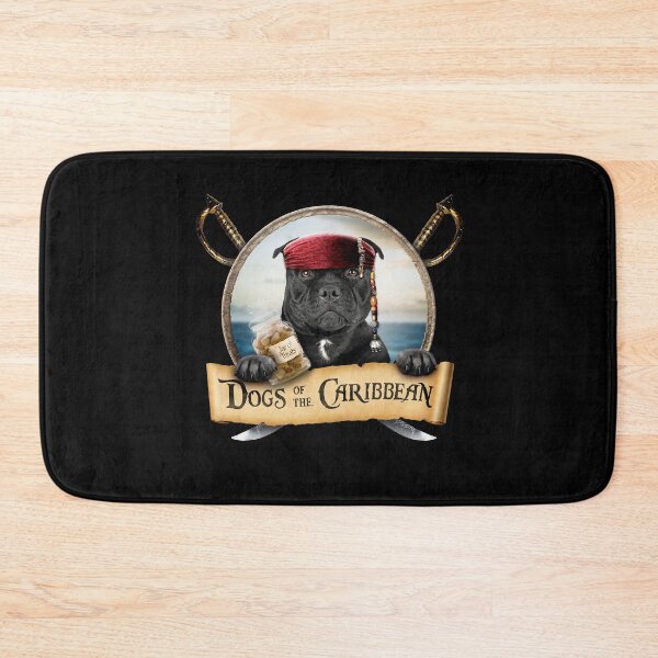 Item preview, Dogs of the Caribbean - Funny Black Pit Bull Terrier Pirate designed and sold by BrainlabStudios.
