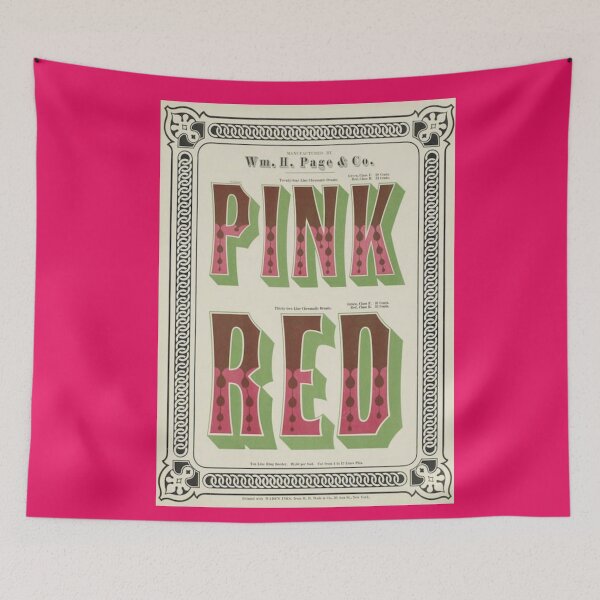 Item preview, PINK RED | William H Page's book | Specimens of Chromatic Wood Type and Borders (1874) designed and sold by Heavenlyouch.