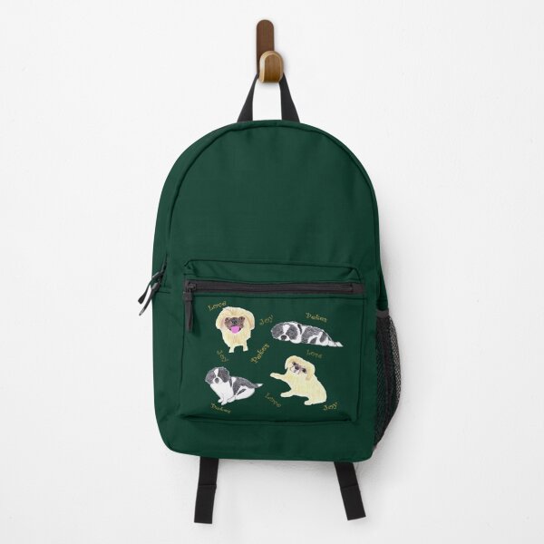 Item preview, Love, Joy, & Cute Peke Puppy Dogs (Green with Gold letters) designed and sold by DeeDeee1970.