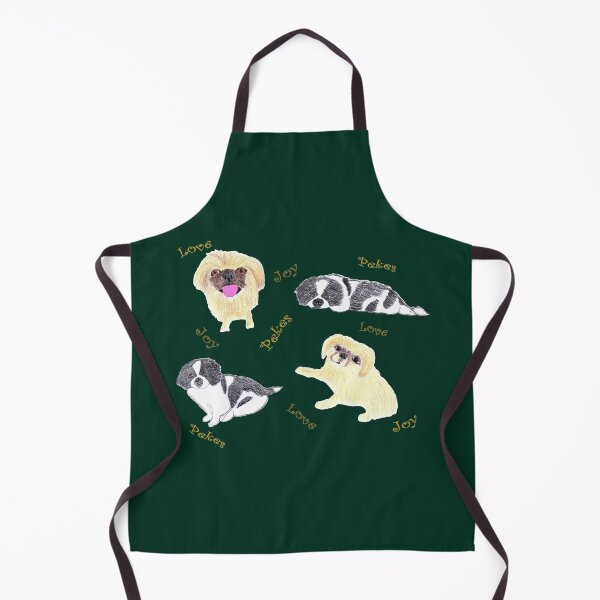Item preview, Love, Joy, & Cute Peke Puppy Dogs (Green with Gold letters) designed and sold by DeeDeee1970.