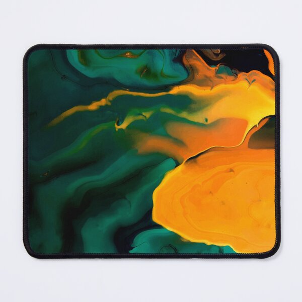 Item preview, Indigo Green and Orange Liquid Marble Texture - Marble Abstract Art designed and sold by SoccaTamam.