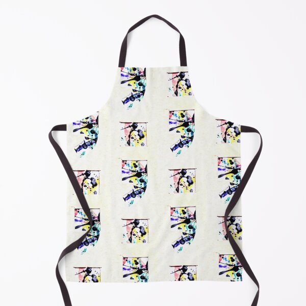 Item preview, Multicolored paint splatter semicolon symbol Abstract stencil  designed and sold by Grey Robinson.