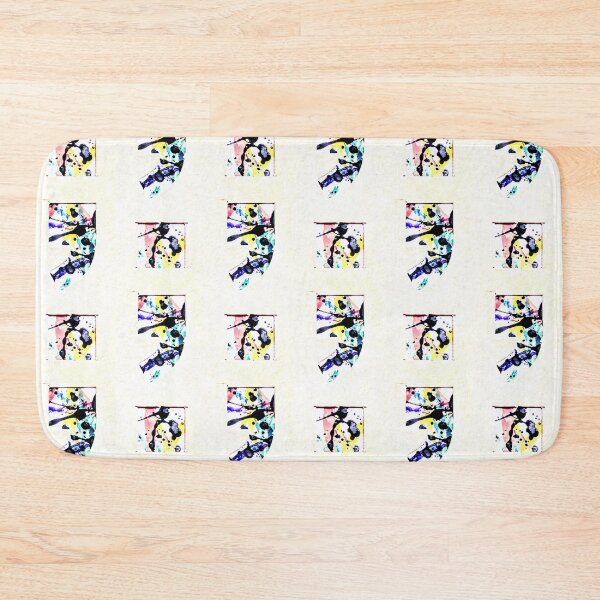 Item preview, Multicolored paint splatter semicolon symbol Abstract stencil  designed and sold by Grey Robinson.