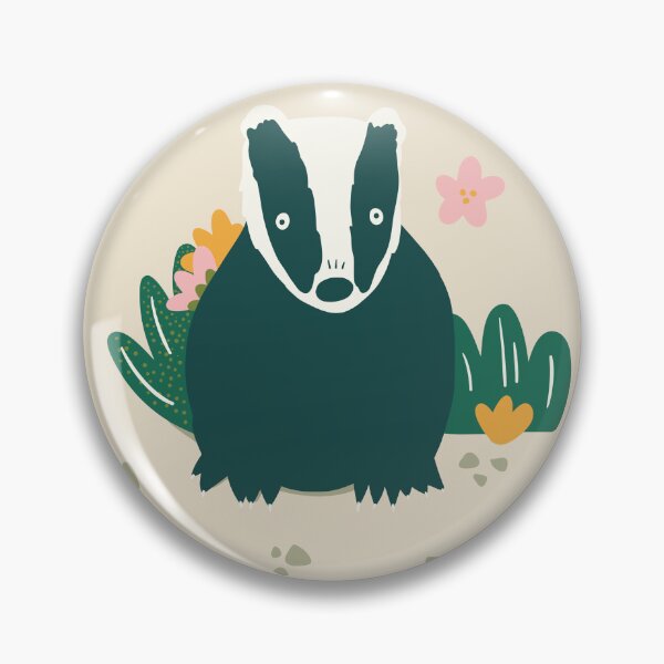 Item preview, Floral Badger designed and sold by wildandclove.