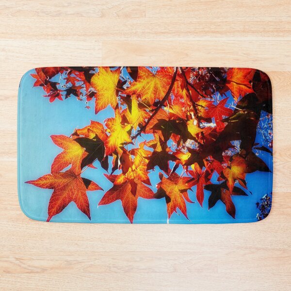 Item preview, Warm Autumn Tones Leaves Autumnal Hues Orange Leaves and Blue Sky designed and sold by Beachy.