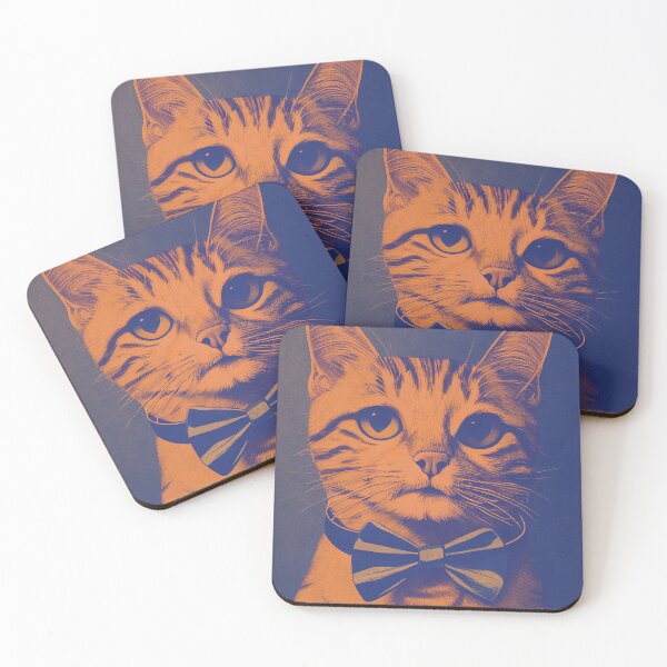 Item preview, Cat With Bow Tie Collar Funny Cat Art designed and sold by knightsydesign.