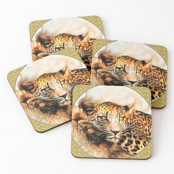 Item preview, Gold,shiny cheetah digital art designed and sold by SoulthreadzStudio.