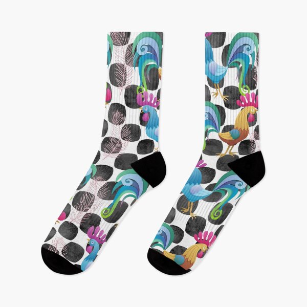 Item preview, Whimsical Black and White Polka Dot Rooster Print designed and sold by Trimzz.