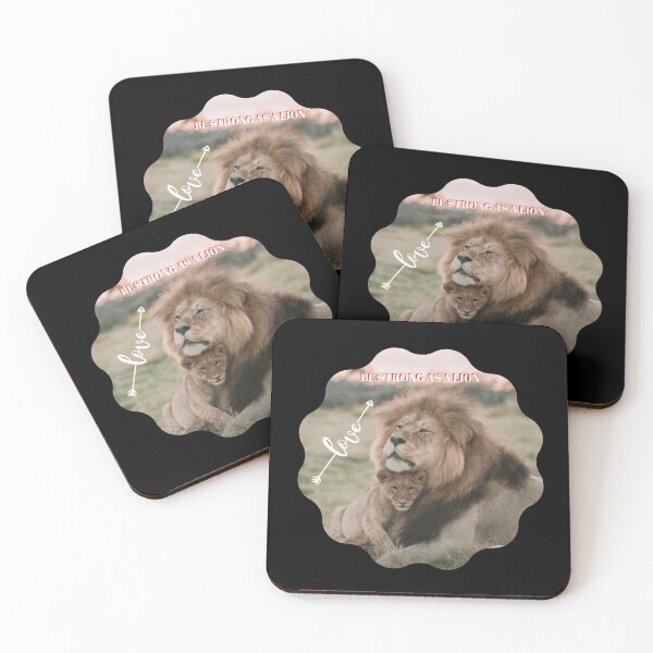 Item preview, Be strong as a lion realistic lion with his cute cub. Unique, lion face, cute lion, Gifts lion lovers, big cat enthusiasts, lion cub fans, adults, kids  designed and sold by haRexia.