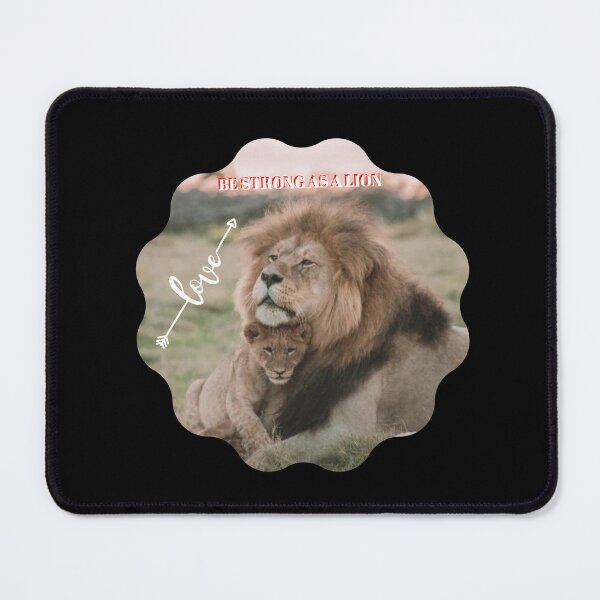 Item preview, Be strong as a lion realistic lion with his cute cub. Unique, lion face, cute lion, Gifts lion lovers, big cat enthusiasts, lion cub fans, adults, kids  designed and sold by haRexia.
