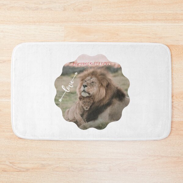 Item preview, Be strong as a lion realistic lion with his cute cub. Unique, lion face, cute lion, Gifts lion lovers, big cat enthusiasts, lion cub fans, adults, kids  designed and sold by haRexia.