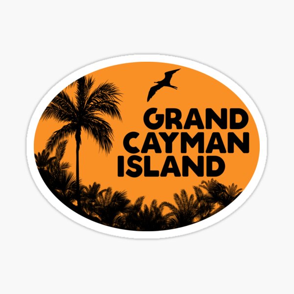 Vista previa del artículo con la obra «ISLA GRAN CAIMÁN MAR CARIBE RETRO PLAYA OCÉANO VIAJE», diseñado y vendido por DESTINATIONS DECAL.