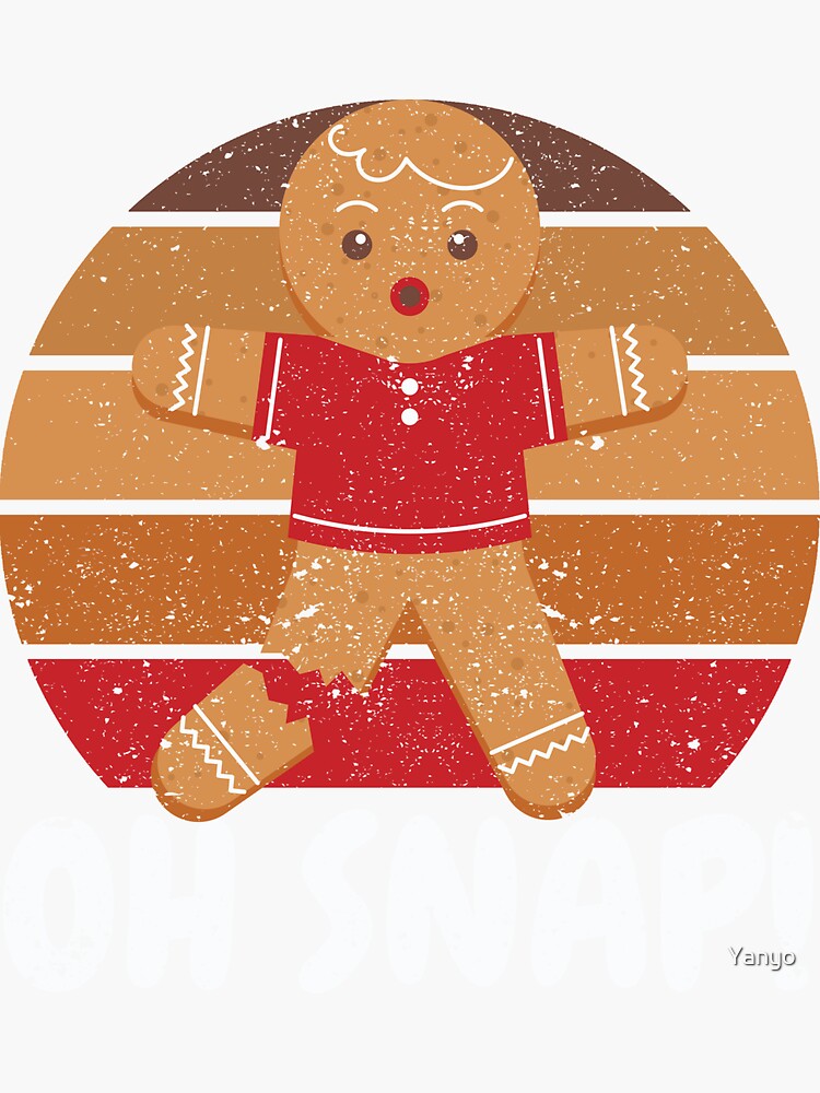 Gingerbread Man Cookie Broken Leg Funny Sticker For Sale By Yanyo Redbubble