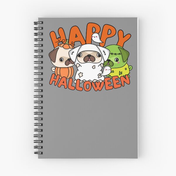 Item preview, Happy Halloween! Spooky pugs in costumes Spooktober 2022 design designed and sold by to-esu.
