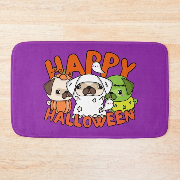 Item preview, Happy Halloween! Spooky pugs in costumes Spooktober 2022 design designed and sold by to-esu.