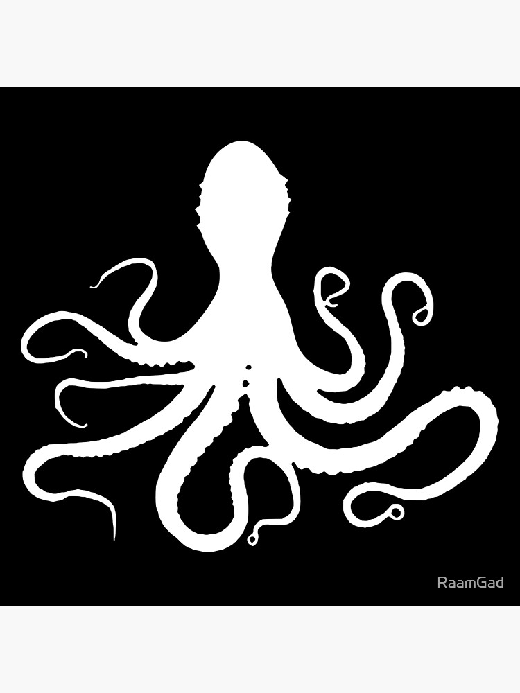 White Octopus Poster For Sale By Raamgad Redbubble 8252