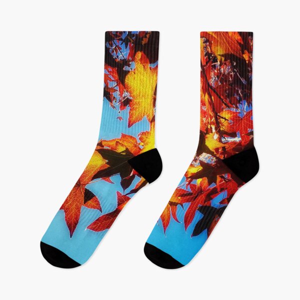 Item preview, Warm Autumn Tones Leaves Autumnal Hues Orange Leaves and Blue Sky designed and sold by Beachy.
