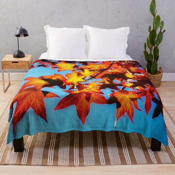 Item preview, Warm Autumn Tones Leaves Autumnal Hues Orange Leaves and Blue Sky designed and sold by Beachy.