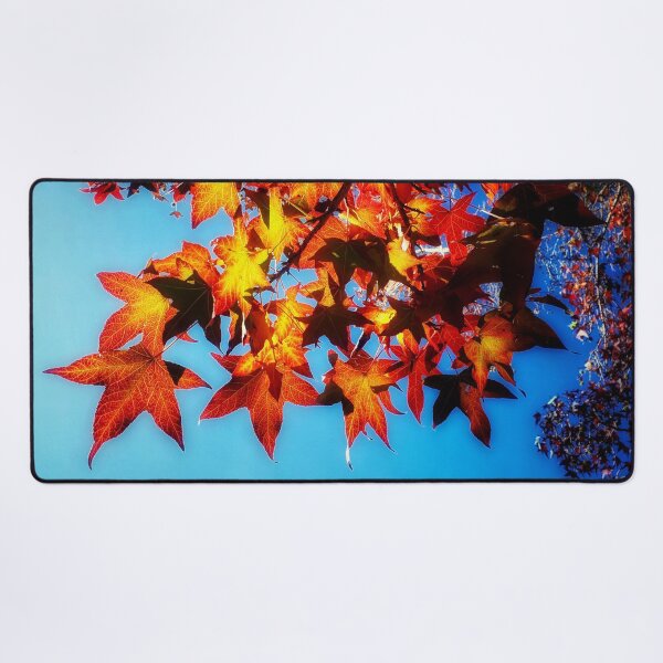 Item preview, Warm Autumn Tones Leaves Autumnal Hues Orange Leaves and Blue Sky designed and sold by Beachy.