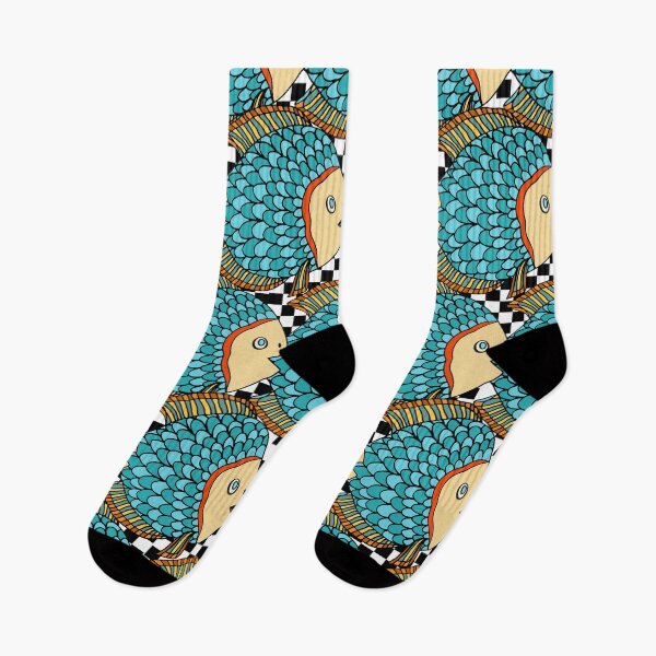 Item preview, Fun Fish themed Whimsical Black and White Print designed and sold by Trimzz.
