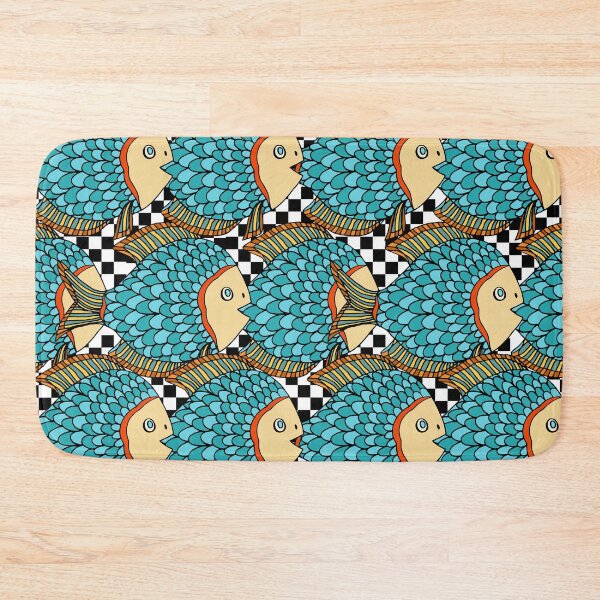 Item preview, Fun Fish themed Whimsical Black and White Print designed and sold by Trimzz.
