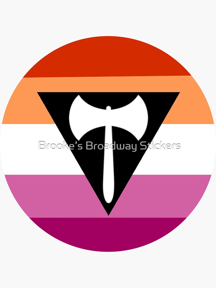 Sunset Labrys Lesbian Pride Axe Flag Circle Sticker Sticker For Sale