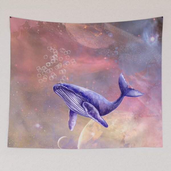 Item preview, A whale swimming in space designed and sold by ApurwaArtShop.