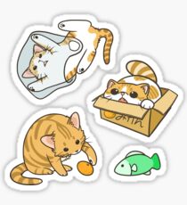 Orange and White Cats Sticker