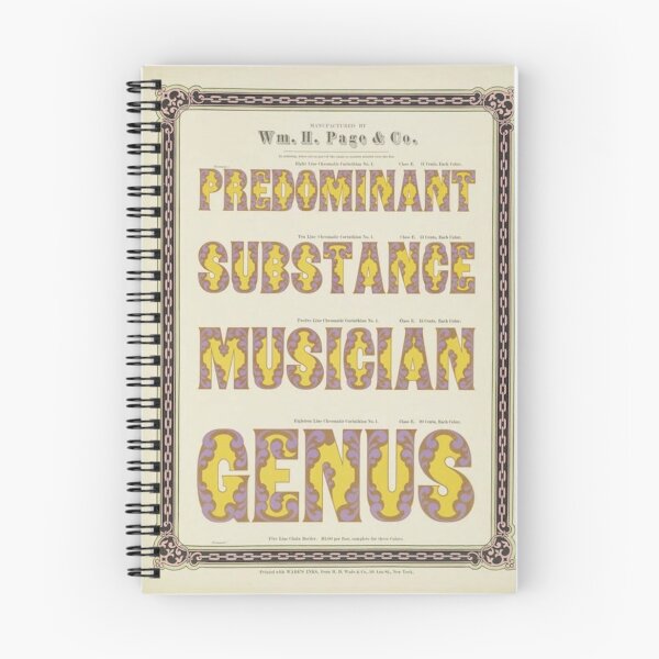 Item preview, PREDOMINANT SUBSTANCE MUSICIAN GENUS | William H Page's book | Specimens of Chromatic Wood Type and Borders (1874) designed and sold by Heavenlyouch.