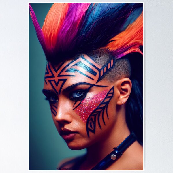 Vista previa del artículo con la obra « Mohawk colorido y hermoso», diseñado y vendido por ai1art.