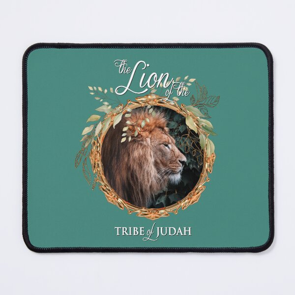 Item preview, Lion of Judah wreath on sea green designed and sold by AbideApparel.